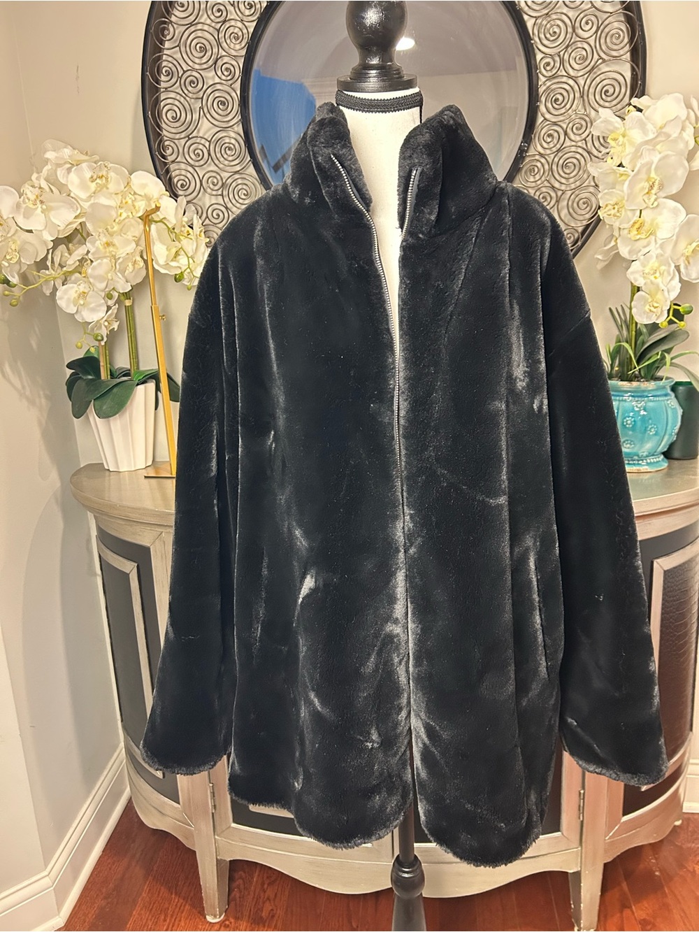 Gallery Black Faux Fur Teddy Jacket
